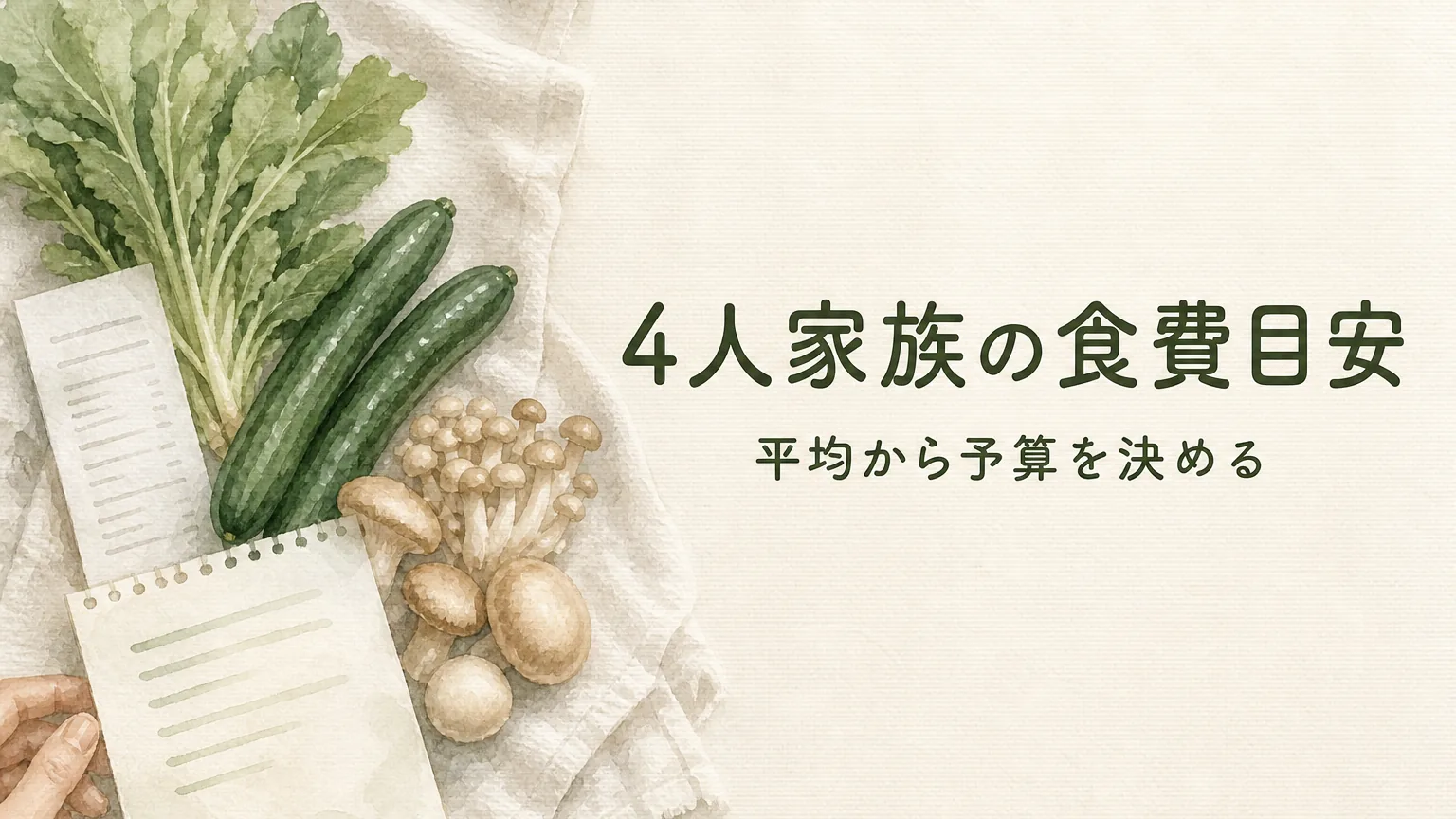 食費の平均は4人家族で月いくら?予算の決め方のアイキャッチ