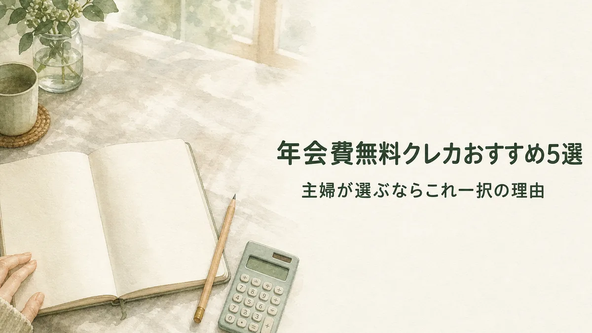 年会費無料クレカおすすめ5選【主婦が選ぶならこれ一択の理由】のアイキャッチ